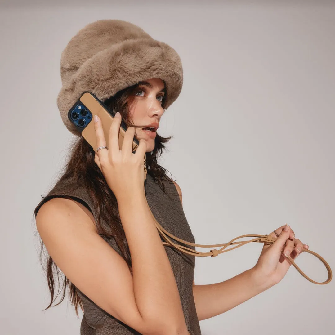 Mila MagSafe Charging Crossbody Bandolier - Tan/Gold