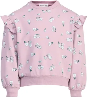 Miles Poinsetta Print on Elderberry Sweatshirt