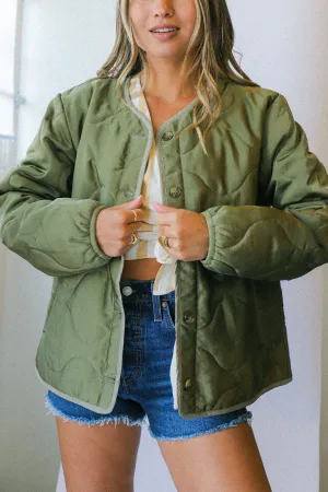 Military Olive Flight Padded Jacket