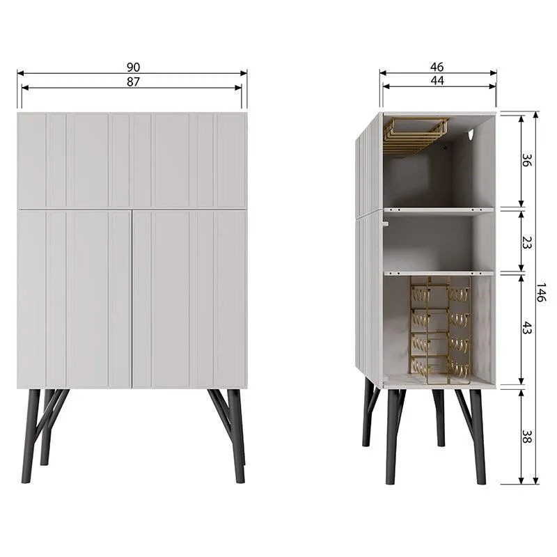 Miller Dust Pine Wood Bar Cabinet