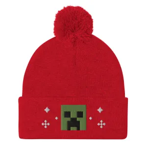 Minecraft Creeper Holiday Pom Beanie
