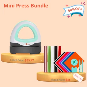 [Mini Heat Press Bundle] HTVRONT Mini Heat Press Machine    HTV & Tools Bundle ≥$40
