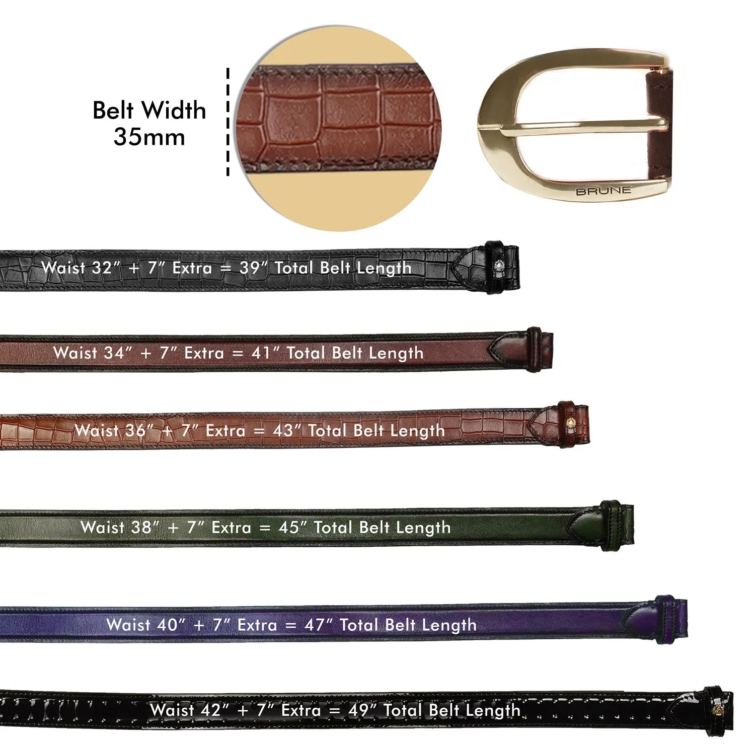 Mini Lion Dark Brown Suede Leather Oval Shape Buckle Men's Formal Belt By Brune & Bareskin