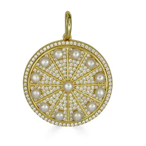 MINI PEARL PAVE ROUND CHARM