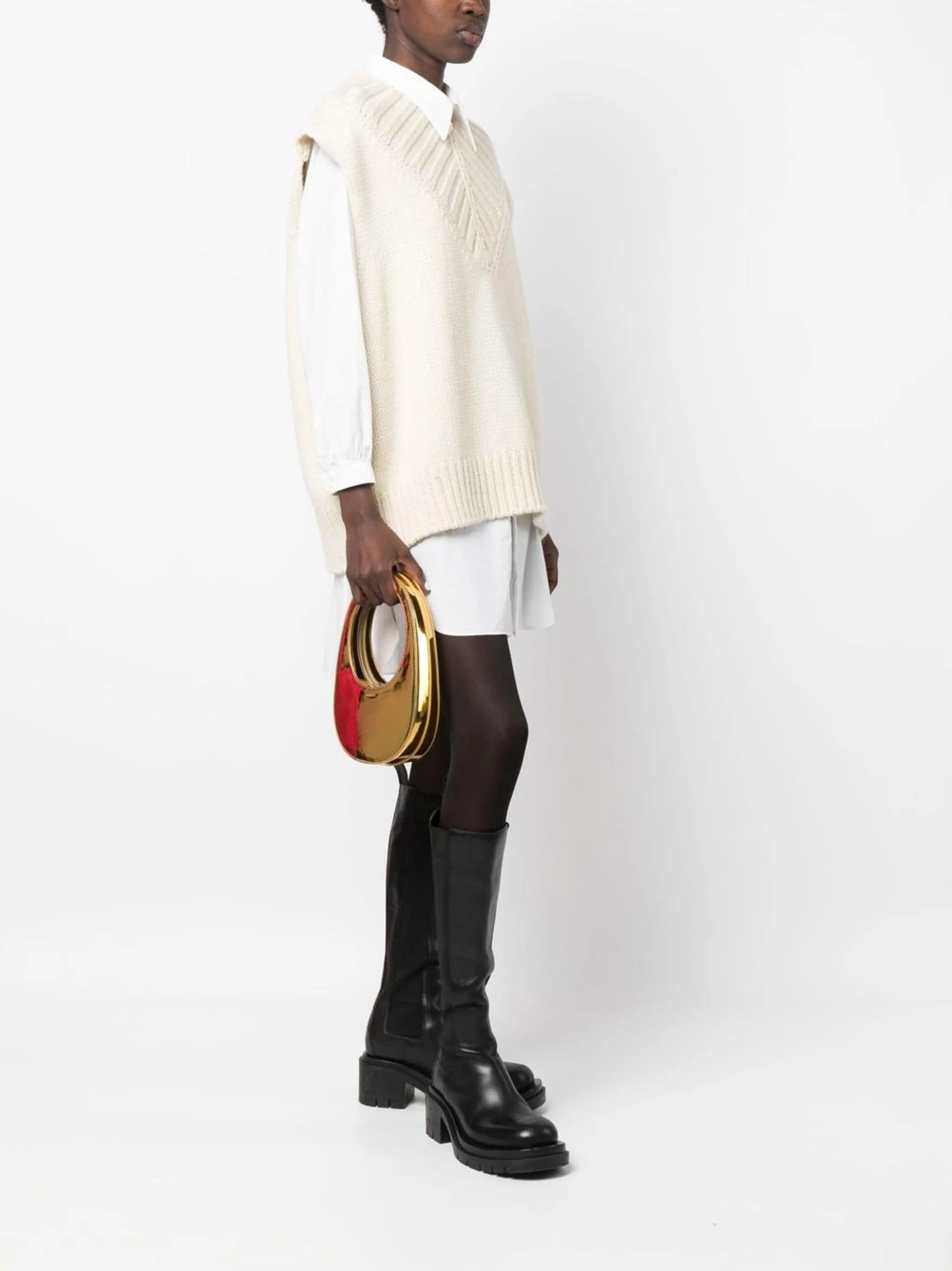 MINI SWIPE FAUX LEATHER TOTE BAG