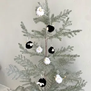 Mini Wool Sheep Ornaments Set of 4