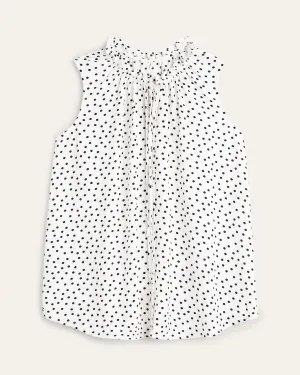 Mira Tie-Neck Blouse | Ivory / Black