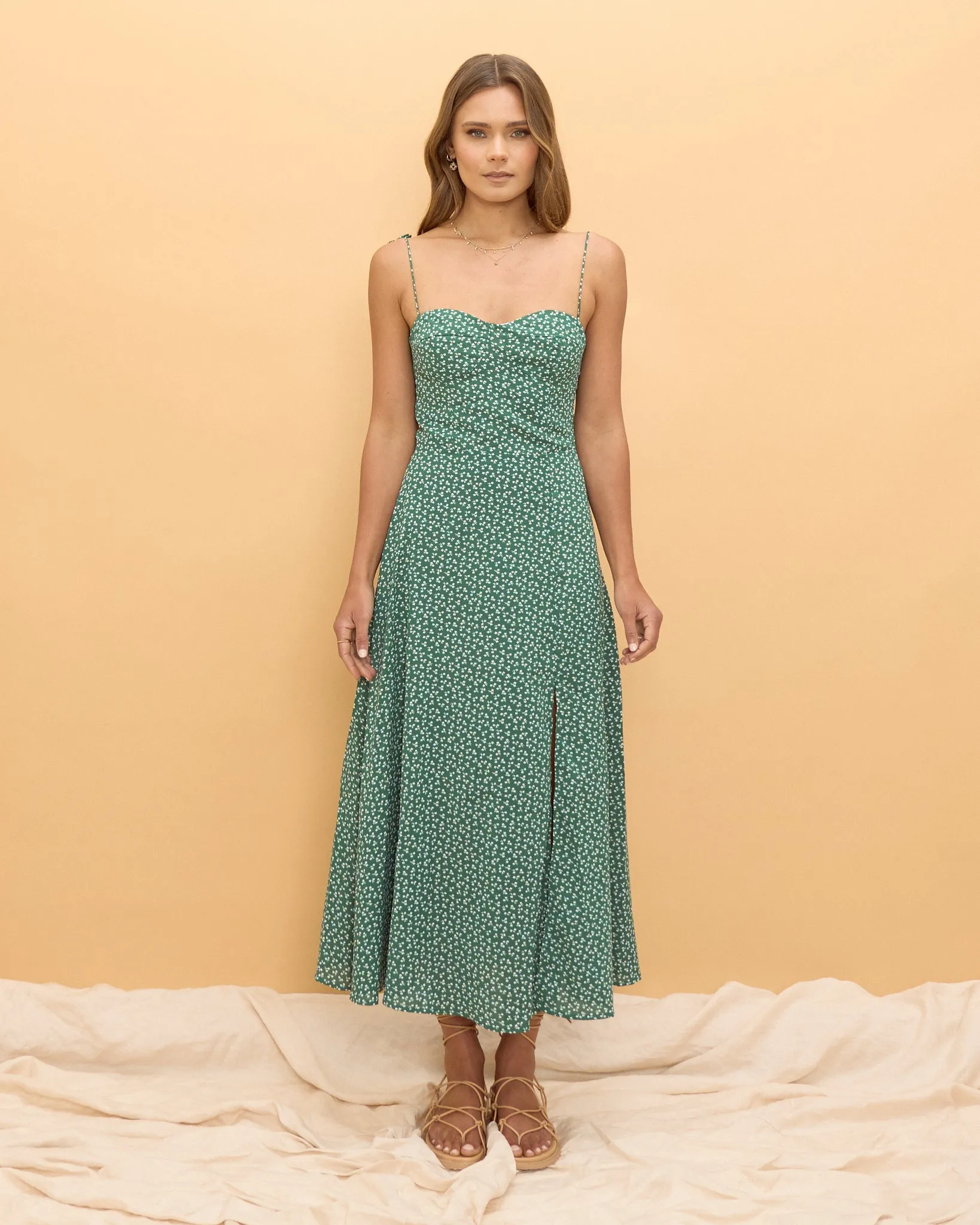 Miriam Green Floral Midi Dress