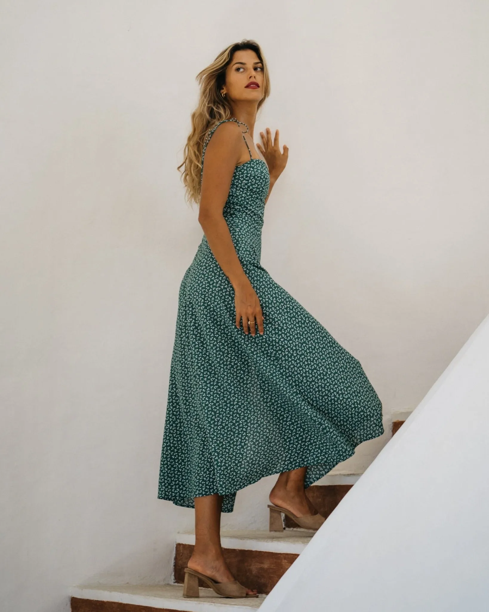 Miriam Green Floral Midi Dress