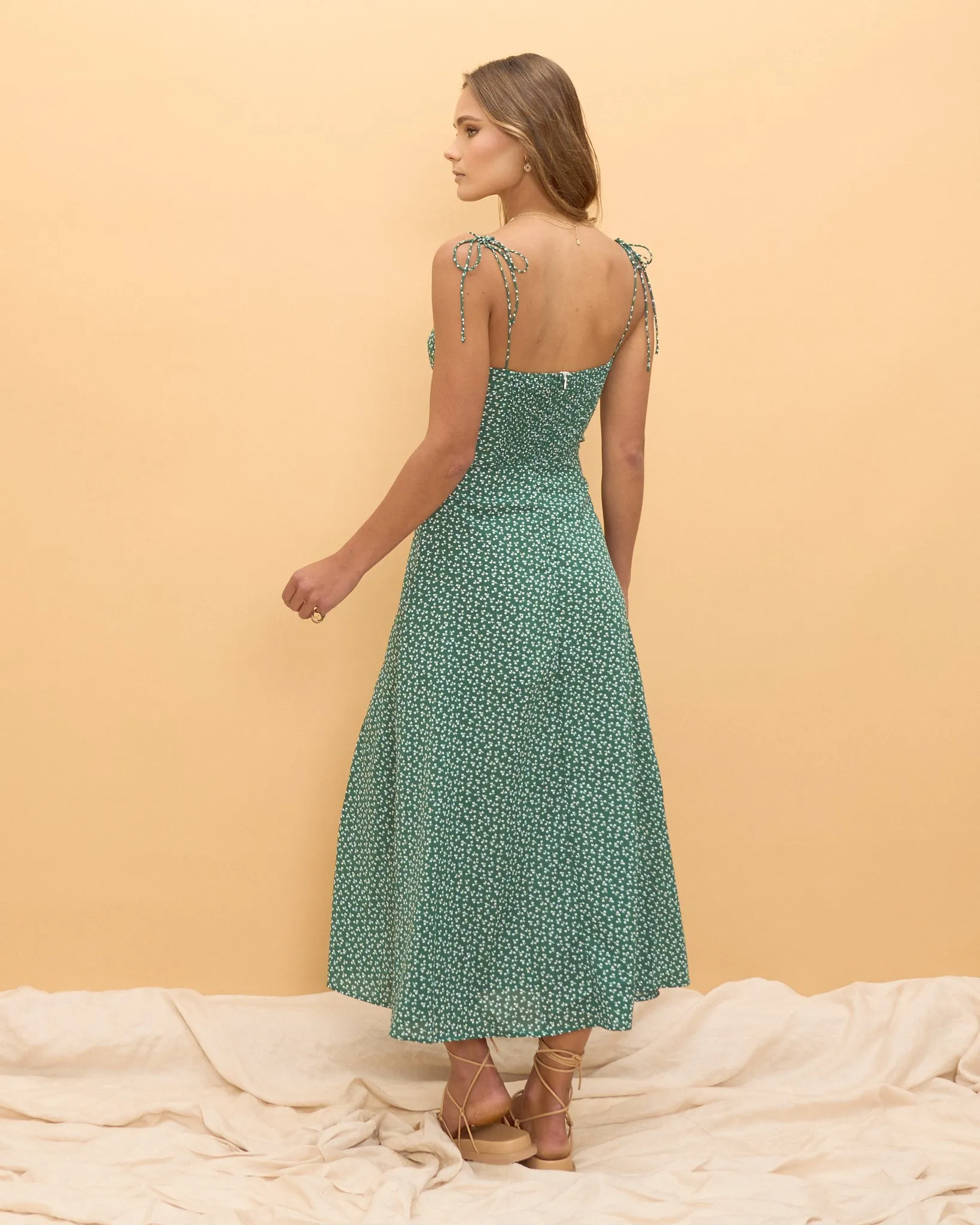 Miriam Green Floral Midi Dress