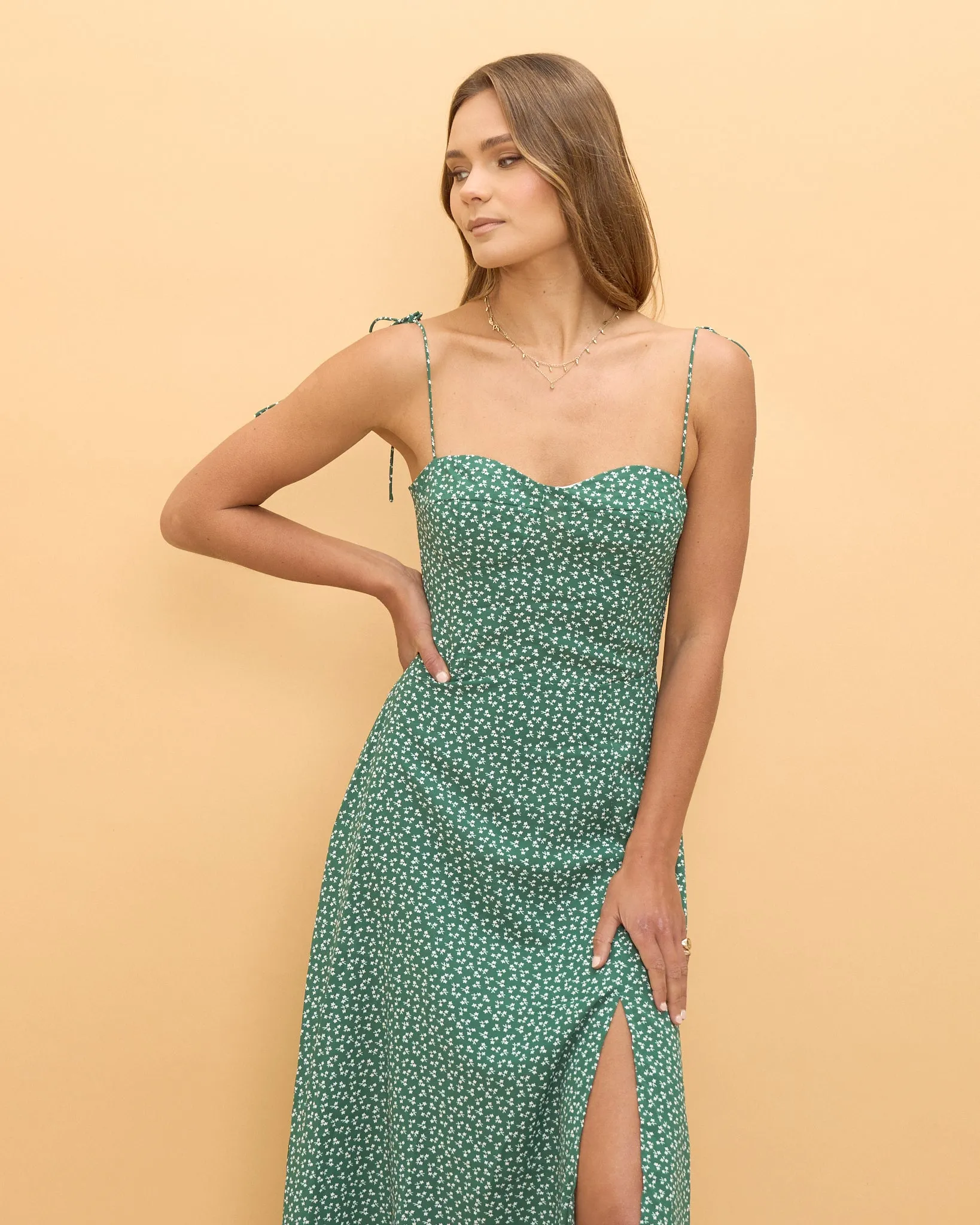 Miriam Green Floral Midi Dress
