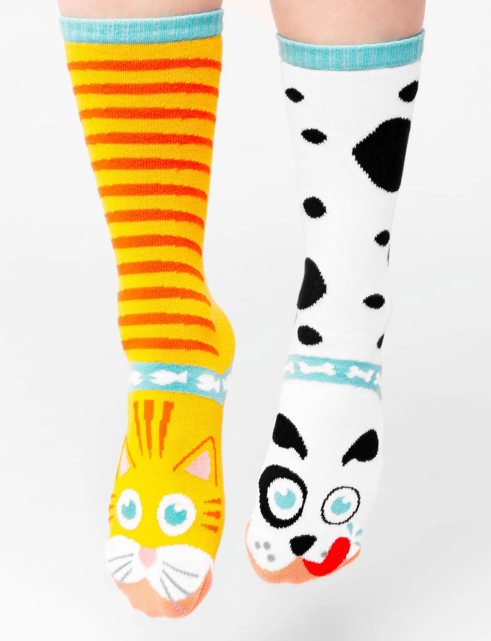 Mismatched Cat and Dog Socks: A Purrfect Pair - Adults