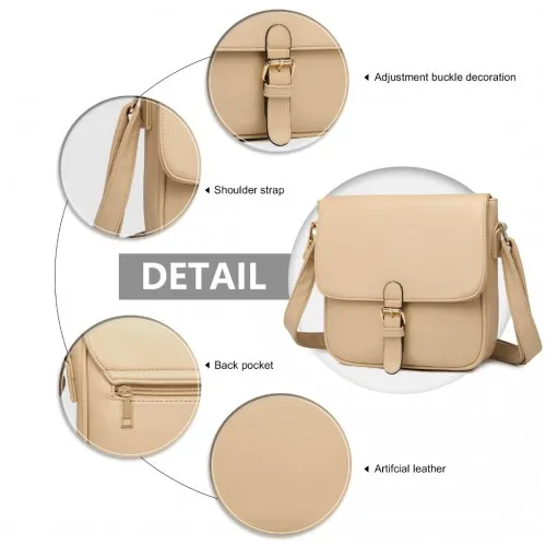 Miss Lulu Classic Cross Body Shoulder Bag - Khaki | Stylish & Practical Everyday Bag