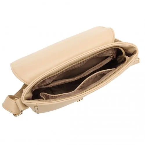 Miss Lulu Classic Cross Body Shoulder Bag - Khaki | Stylish & Practical Everyday Bag