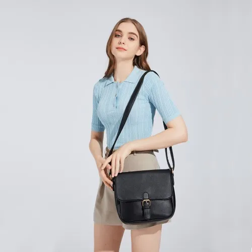 Miss Lulu Classic Cross Body Shoulder Bag - Khaki | Stylish & Practical Everyday Bag