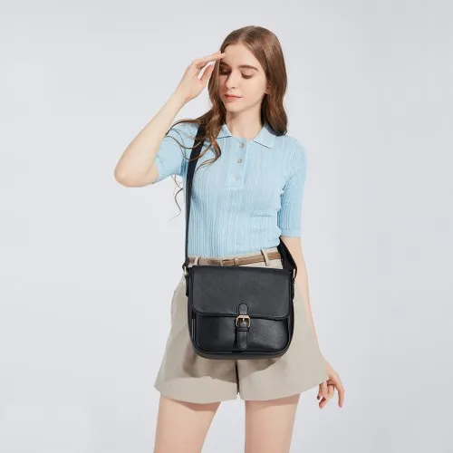 Miss Lulu Classic Cross Body Shoulder Bag - Khaki | Stylish & Practical Everyday Bag