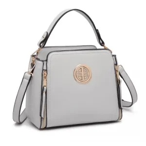 Miss Lulu Leather Look Practical Crossbody Bag - Grey | Lightweight & Stylish Everyday Handbag