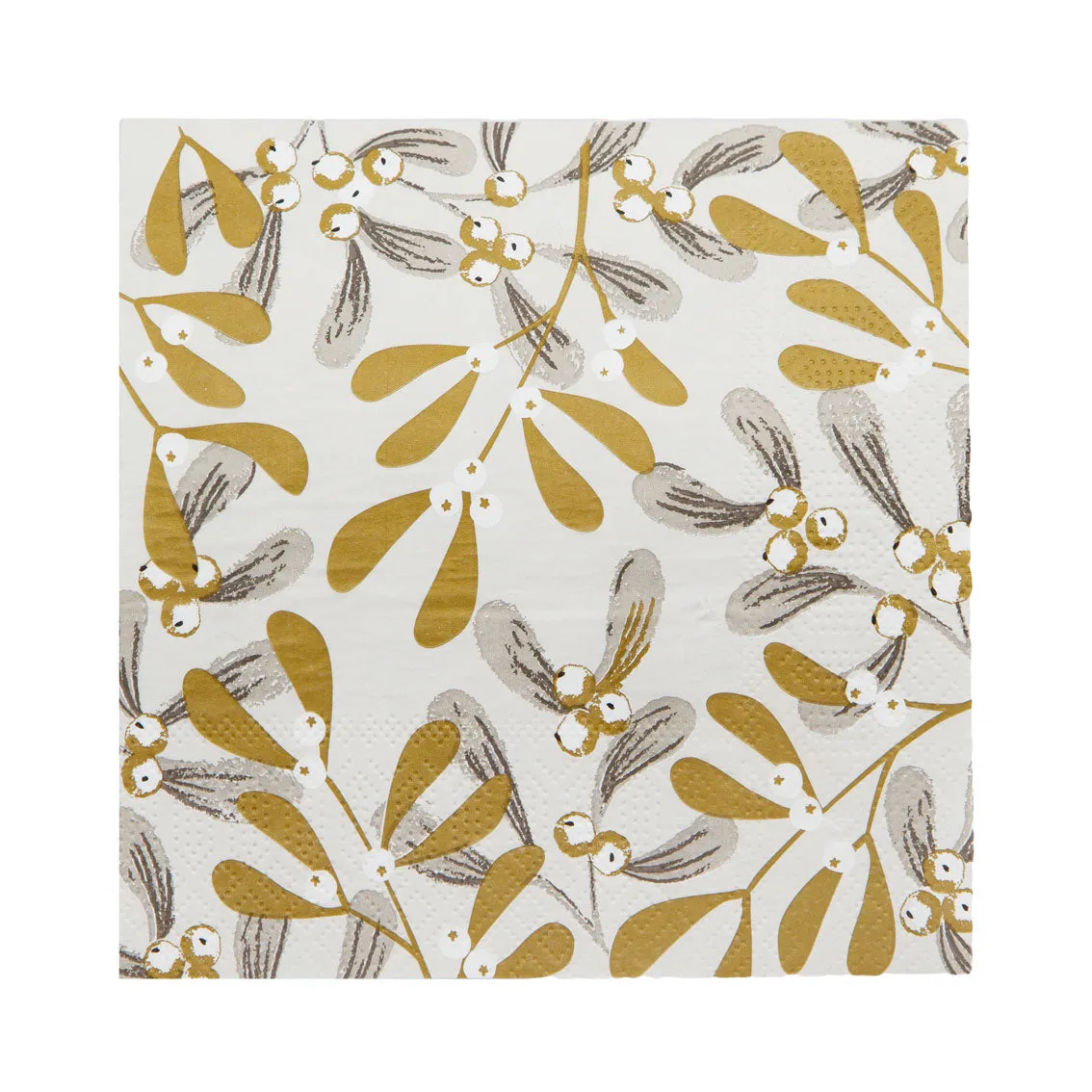 Mistletoe gold Christmas napkins