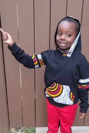 MIWA AFRICAN PRINT UNISEX KIDS’ HOODIE SWEATSHIRT