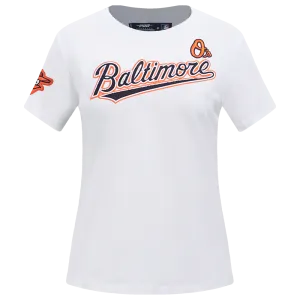 MLB BALTIMORE ORIOLES CLASSIC WOMEN'S SLIM FIT TEE (WHITE)