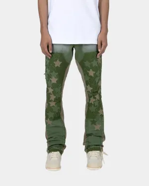 MNML B451 Star Flare Denim Pants Olive