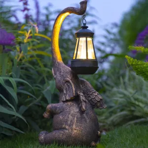 Modern Decorative Solar Elephant Resin Lawn Outdoor Landscape Lighting