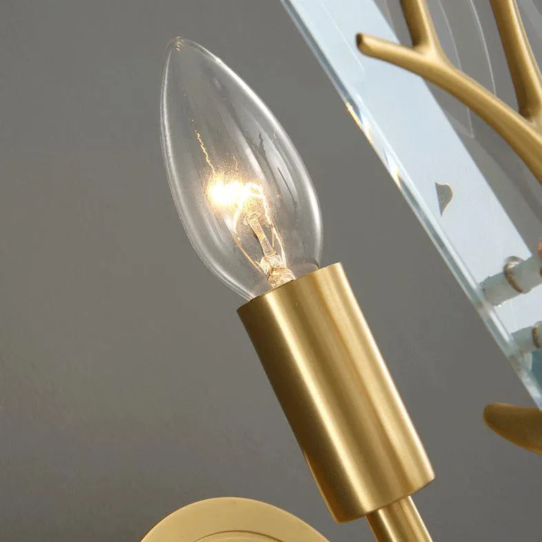 Modern Light Luxury Rhombus Crystal Antler 1-Light Wall Sconce Lamp