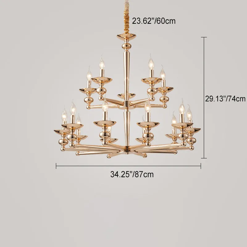 Modern Luxury Candelabra Iron 6/8/10/12/15 Light Chandelier For Living Room