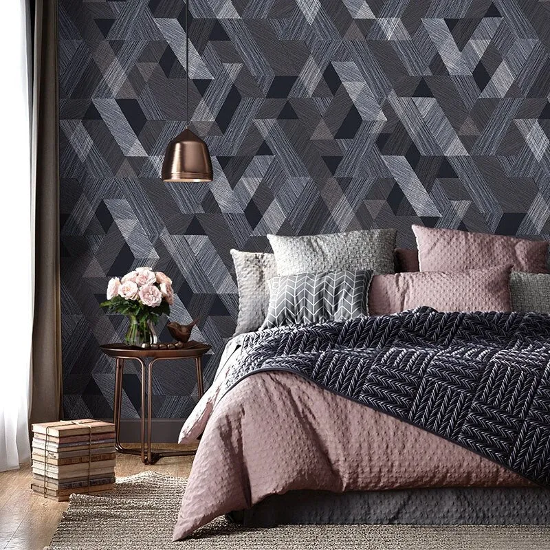 Modern Non-woven Geometric Pattern Lattice Wallpaper (5.3 ㎡)