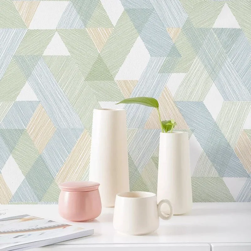 Modern Non-woven Geometric Pattern Lattice Wallpaper (5.3 ㎡)