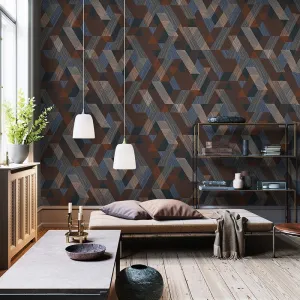 Modern Non-woven Geometric Pattern Lattice Wallpaper (5.3 ㎡)