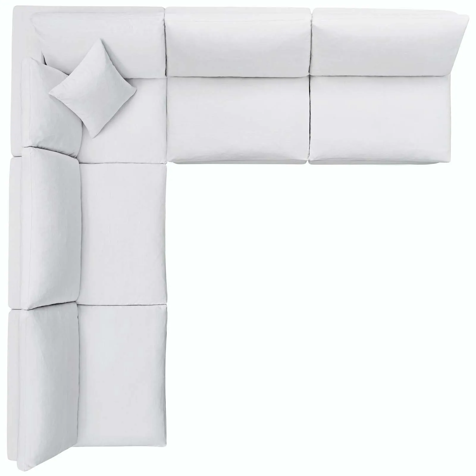 Modern Occasional Commix Down Filled Overstuffed 5 Piece Sectional Sofa Set