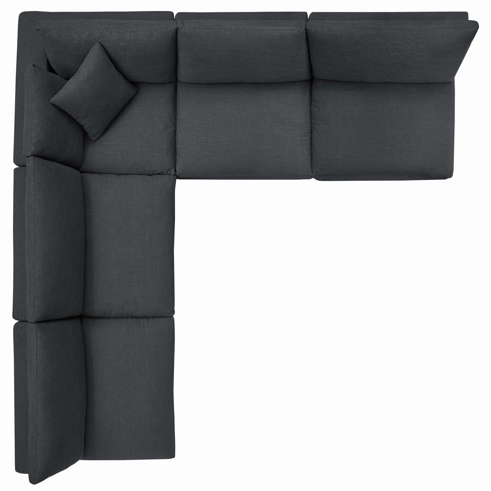 Modern Occasional Commix Down Filled Overstuffed 5 Piece Sectional Sofa Set