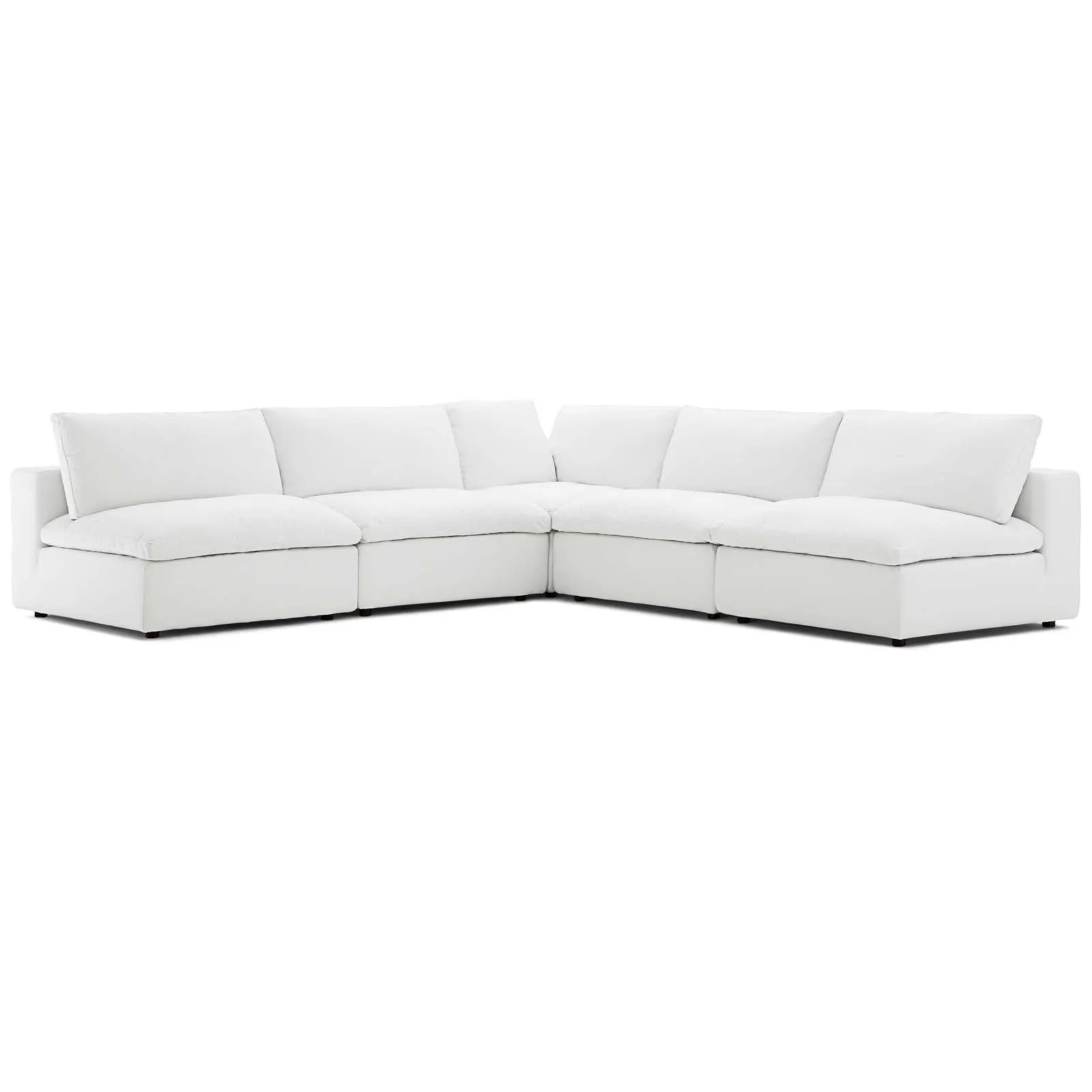 Modern Occasional Commix Down Filled Overstuffed 5 Piece Sectional Sofa Set