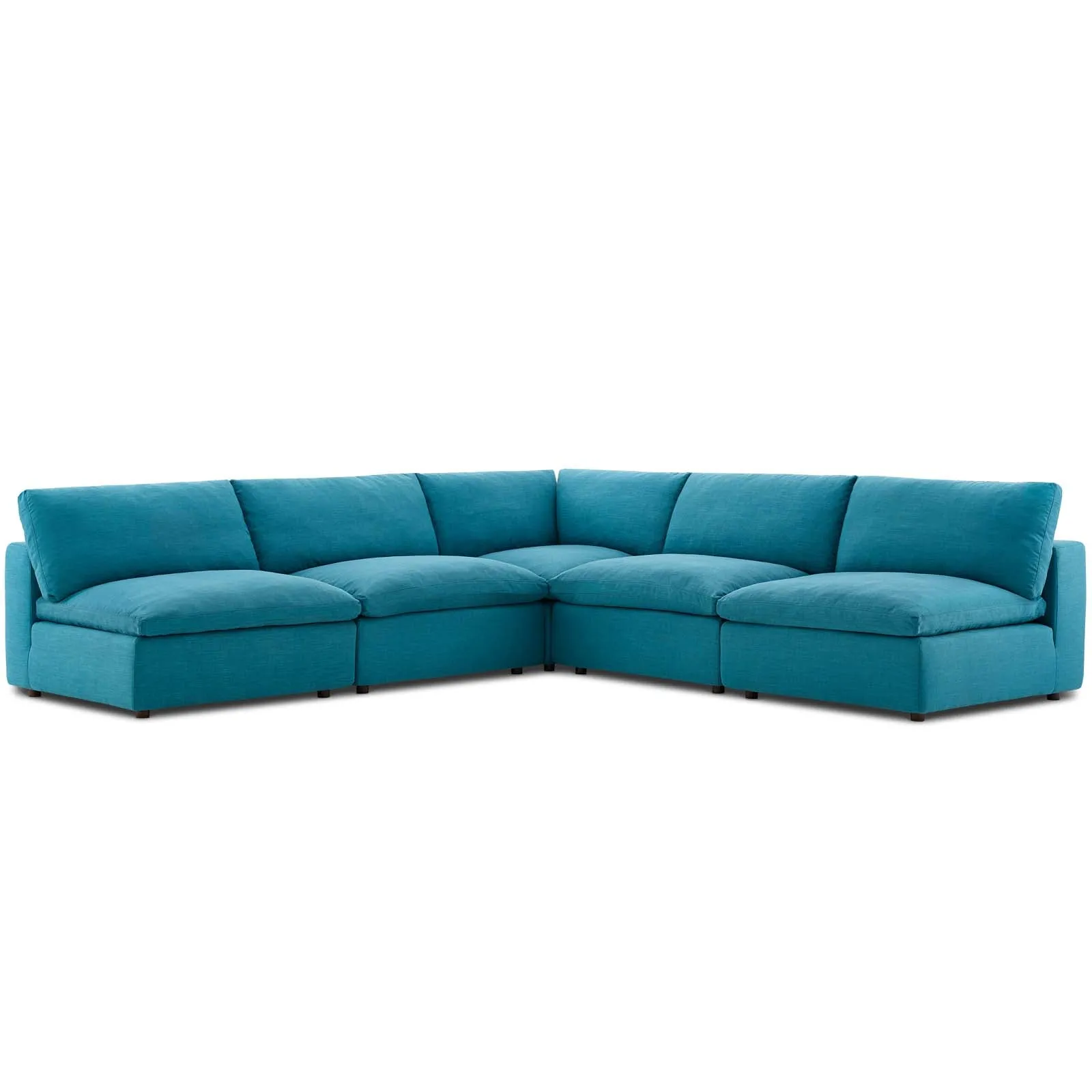 Modern Occasional Commix Down Filled Overstuffed 5 Piece Sectional Sofa Set