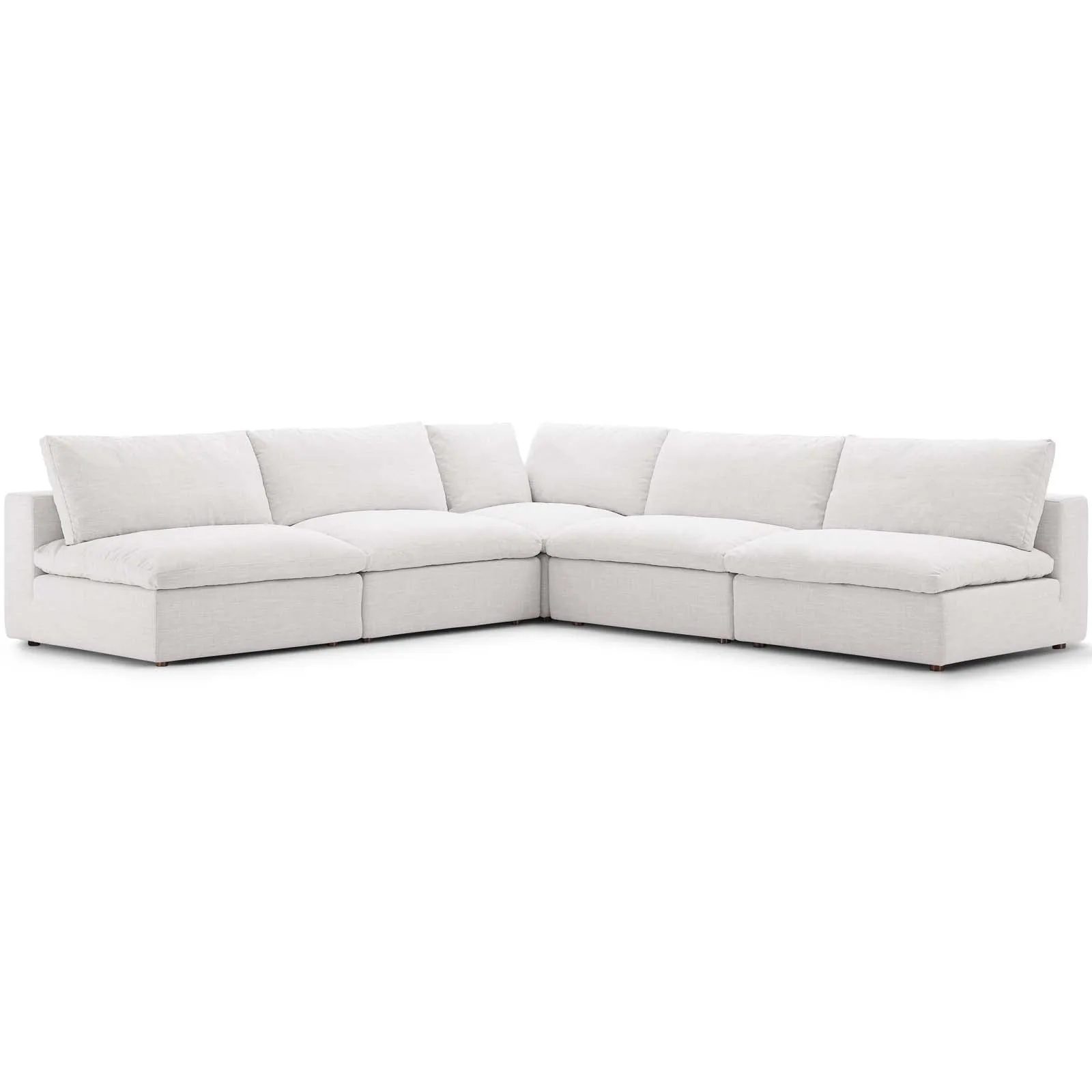 Modern Occasional Commix Down Filled Overstuffed 5 Piece Sectional Sofa Set