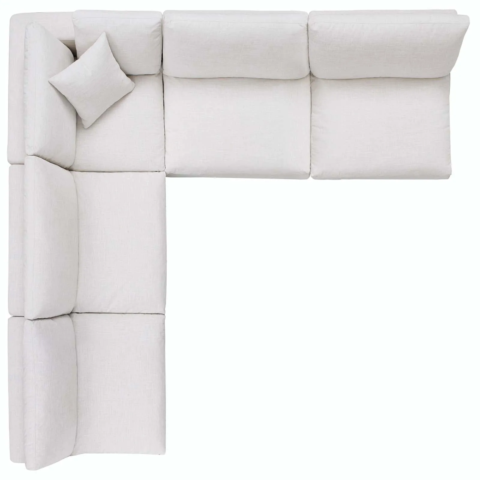 Modern Occasional Commix Down Filled Overstuffed 5 Piece Sectional Sofa Set
