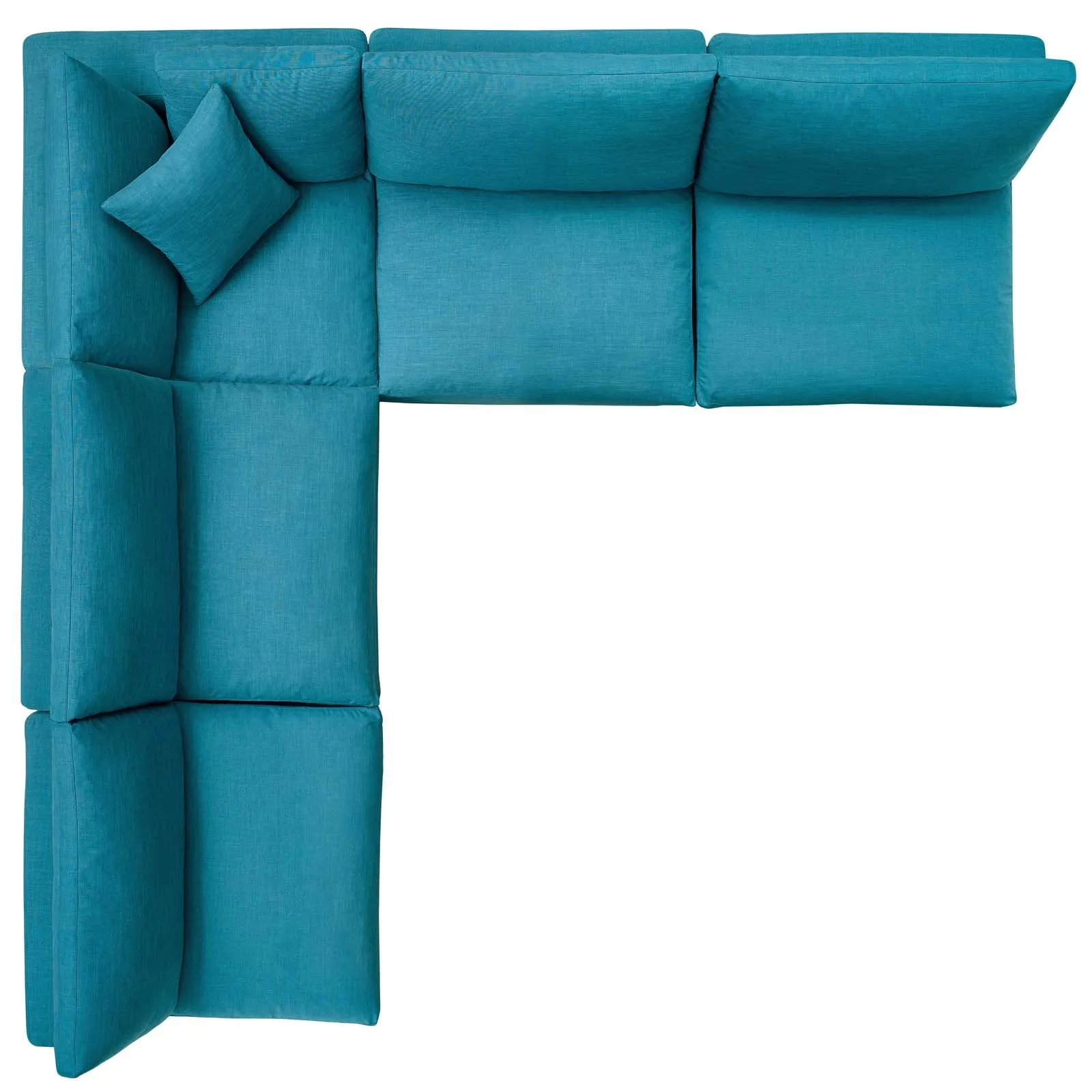 Modern Occasional Commix Down Filled Overstuffed 5 Piece Sectional Sofa Set