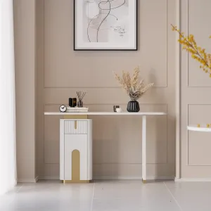 Modern Sintered Stone Console Table With Storage Entryway Table
