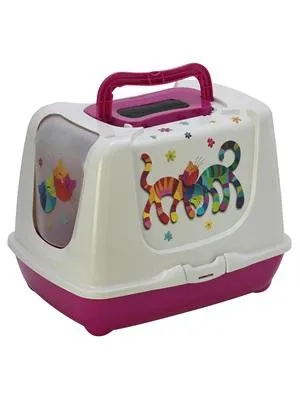 Moderna Trendy Pet Carrier With Plastic Door 'Friends Forever' - Yellow