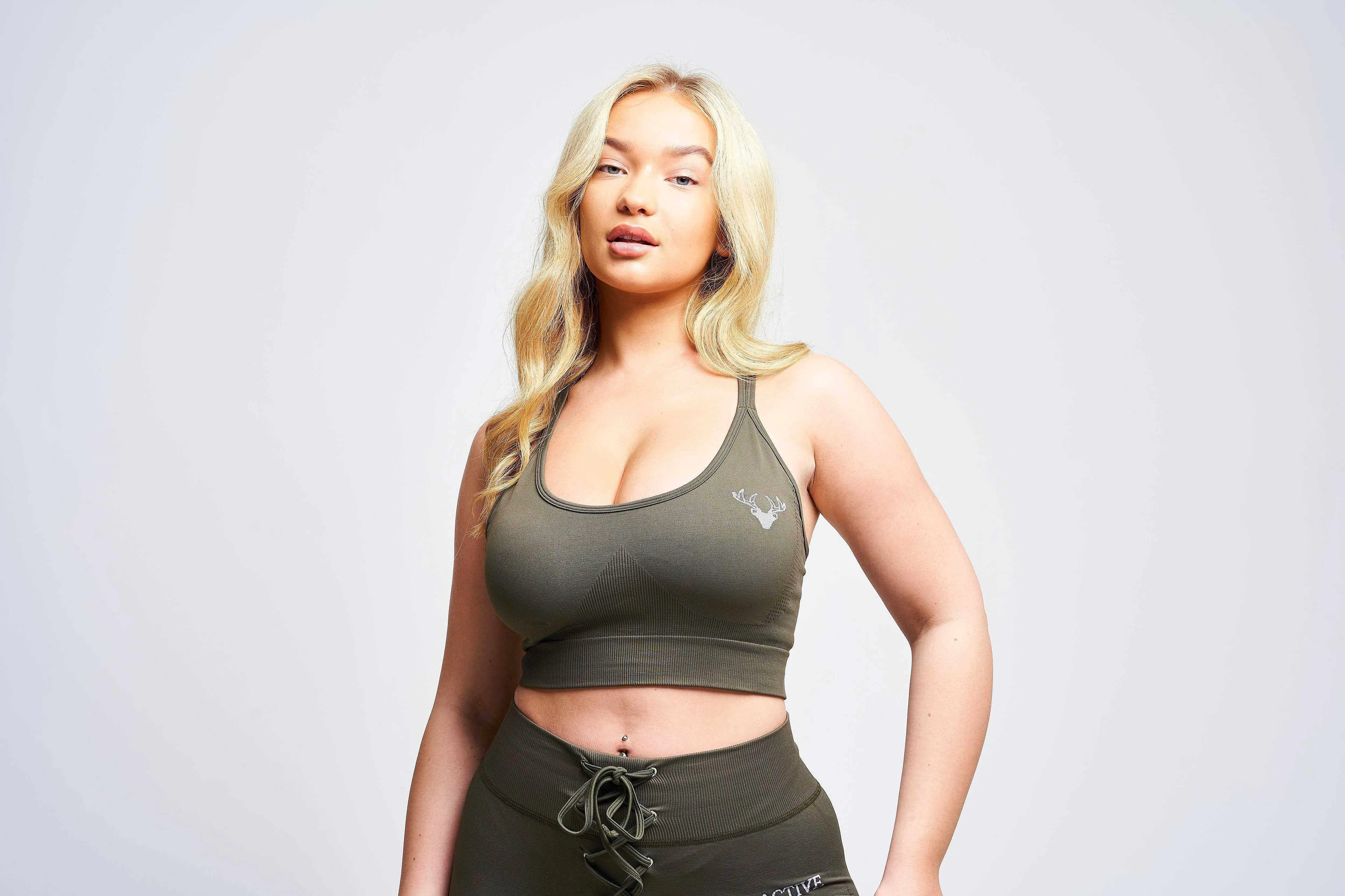 Moire Recycled Strappy Sports Bra - Petrol