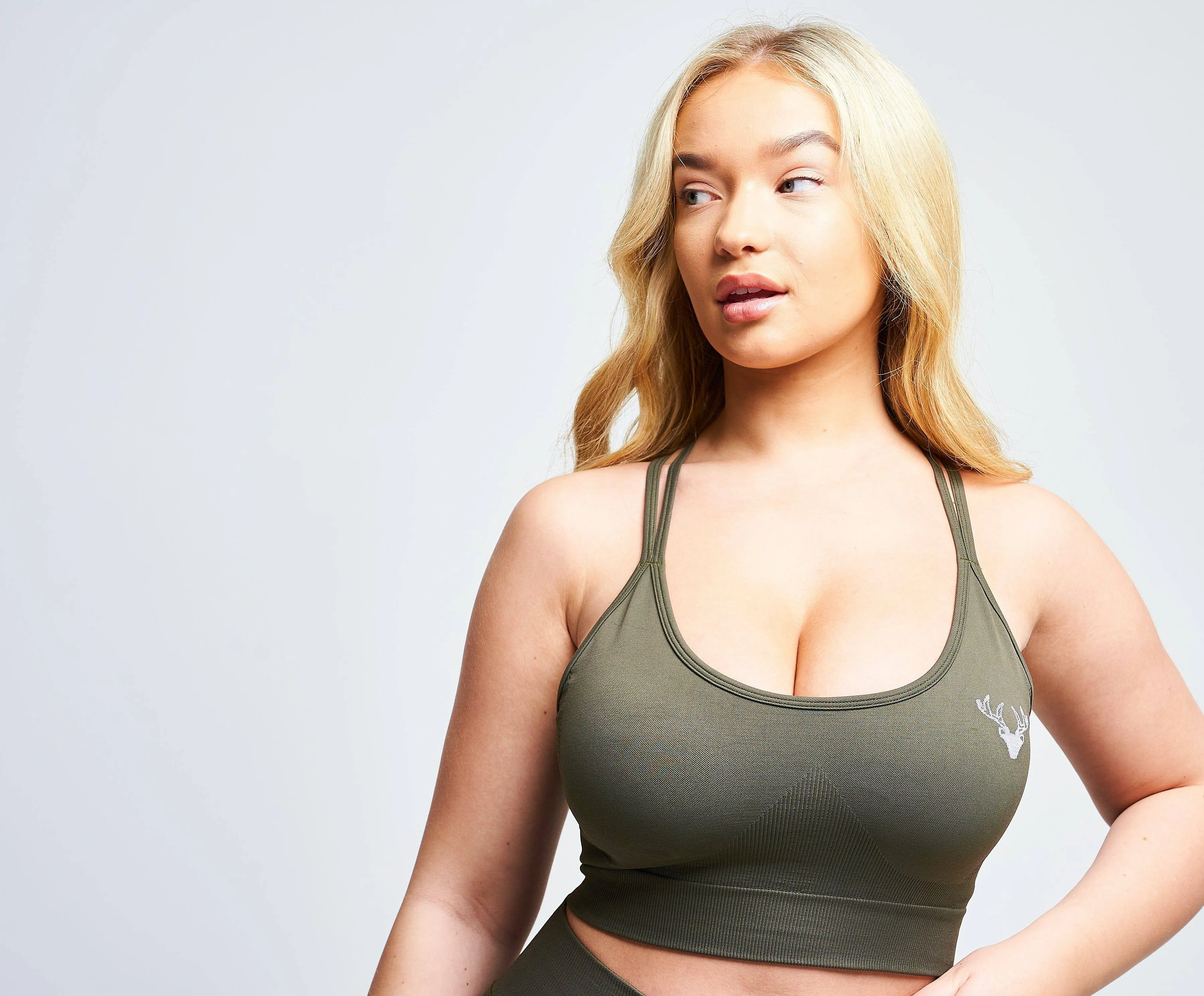 Moire Recycled Strappy Sports Bra - Petrol