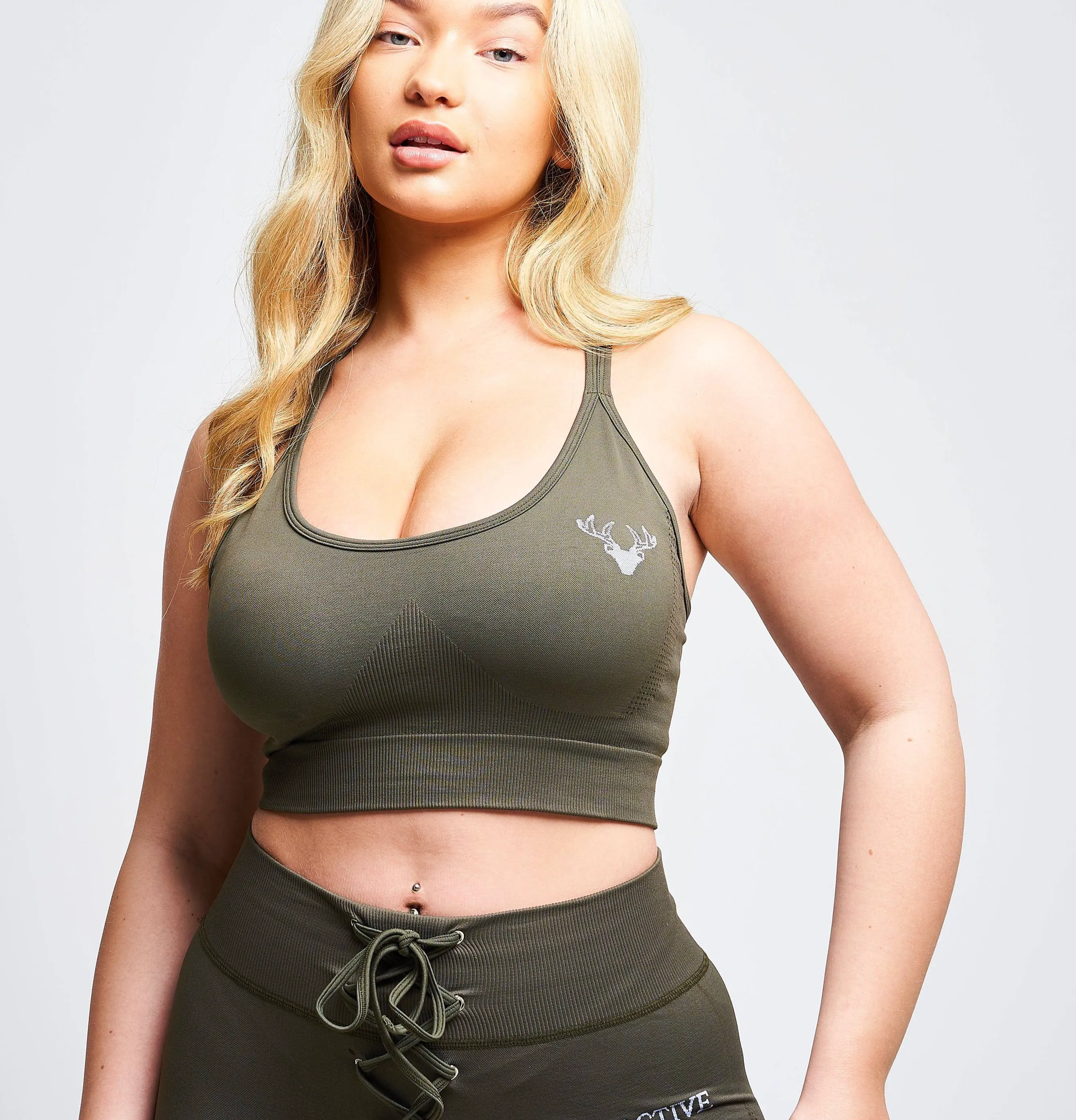 Moire Recycled Strappy Sports Bra - Petrol