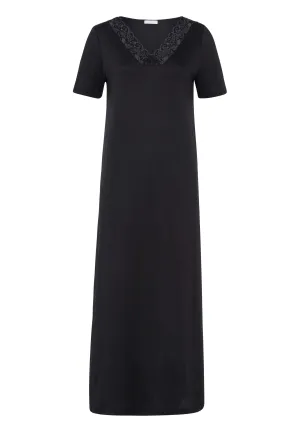 Moments Lace Trim Cotton Nightgown  | Black 77933-019