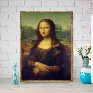 Mona Lisa   ,png  printable Original Oil Painting  Portrait Poster, Vintage Wall Art, Unique Gift