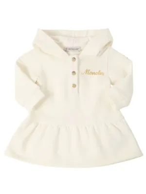 Moncler   Brushed stretch cotton hooded dress 
