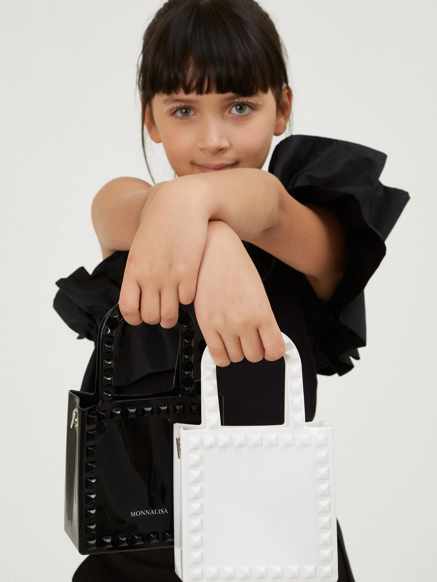 Monnalisa - White PVC Shopper Style Minibag