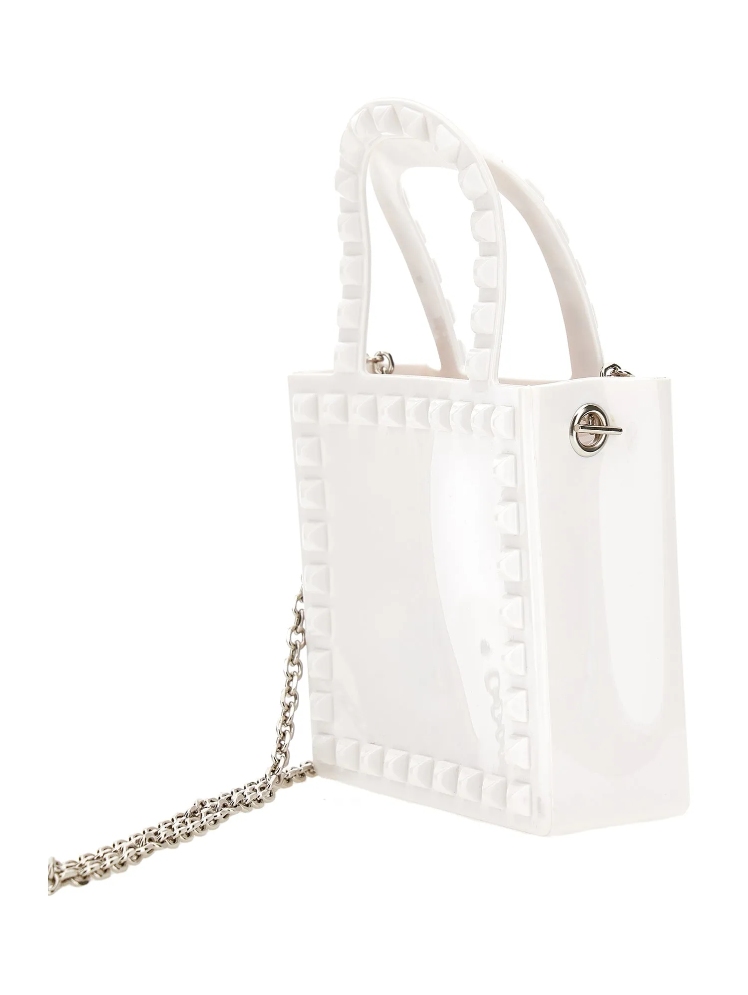 Monnalisa - White PVC Shopper Style Minibag