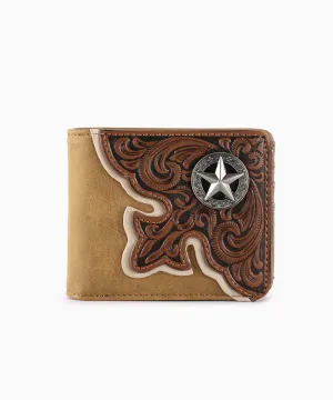 Montana West Embossed Floral Men's Bifold PU Leather Wallet