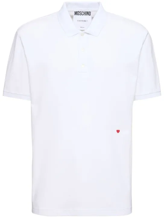 Moschino   Heart embroidery polo 